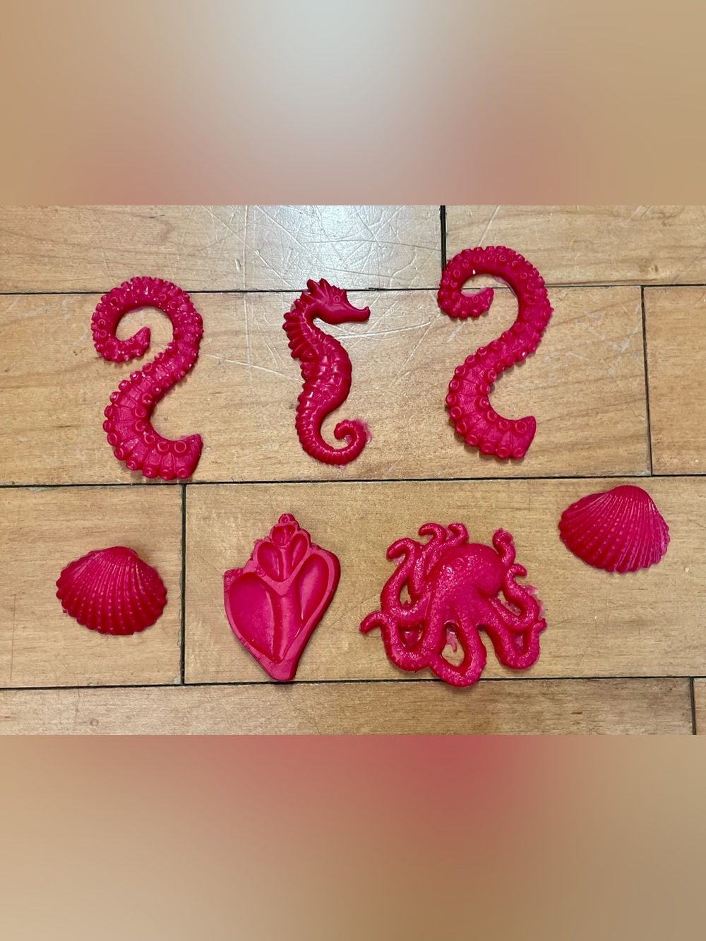Bright Red Silicone Mermaid Craft Lot